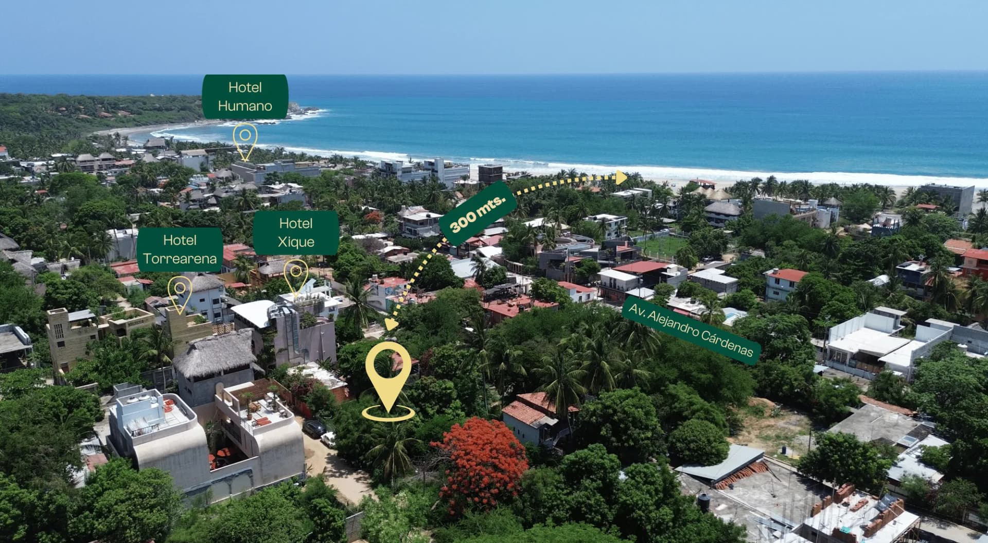 Land in PUNTA ZICATELA 1 street from main avenue